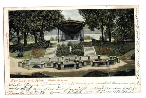 AK Homburg v.d. Höhe Elisabethbrunnen koloriert gelaufen (B2242)