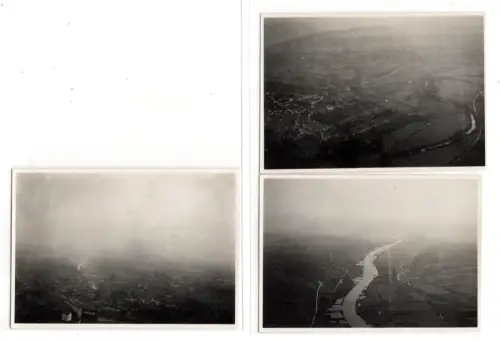 Fotografie 3x Luftaufnahmen Flug Stuttgart Berlin Juli 1932 (K1052)