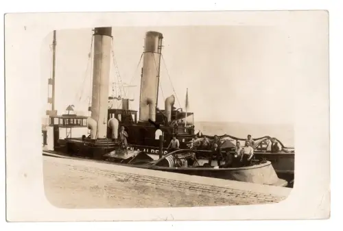 Foto AK  ca. 1905 – Dampfschiff Alpers? – Petersen & Alpers Hamburg? (B1 239)
