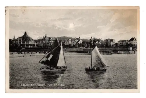 AK Seebad Misdroy (Międzyzdroje, Polen) Postkarte 1928 – Segelboote (B1 177)