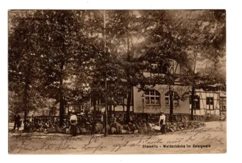 AK Chemnitz Waldschänke im Zeisigwald 1914 Gründerzeit Gasthaus (B1 054)