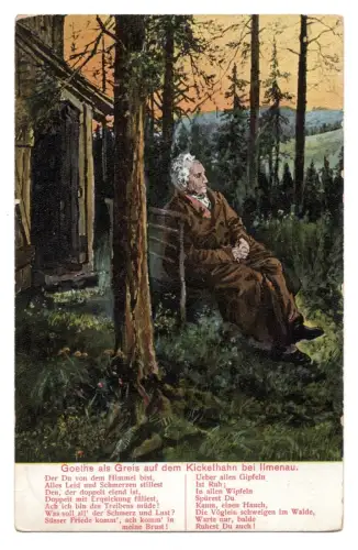 AK Goethe Kickelhahn Ilmenau 1915 gelaufen Groß Salze nach Bad Elmen (B2158)