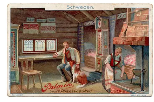 Palmin Sammelbild Bauernstuben Serie 45 Bild 2 – Schweden, um 1900 (B1 271)