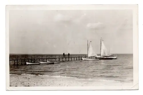 Foto AK Ostsee Segelboote Timmendorfer Strand Lübeck gelaufen 1930 (B1 061)