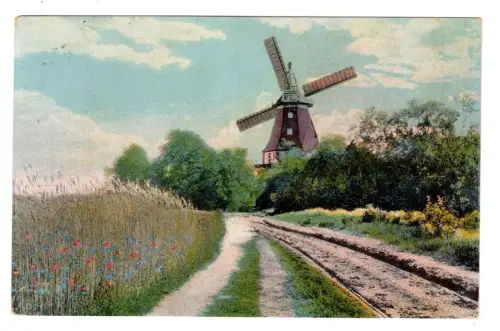 AK Litho 1907 Windmühle Kornfeld HB Serie 300/3 Zörbig Halle (B1 081)