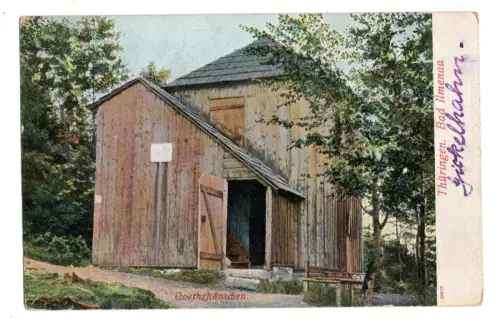 AK Goethehäuschen Ilmenau Thüringen gel. 1908 nach Groß Salze (B2163)