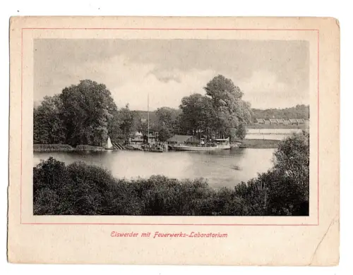Eiswerder Berlin – „Eiswerder mit Feuerwerks-Laboratorium“ – Bildkarte Foto