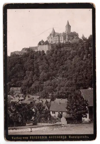 Wernigerode Schloss 1894 – Antikes Kabinettfoto Stadtansicht Harz - Fotografie