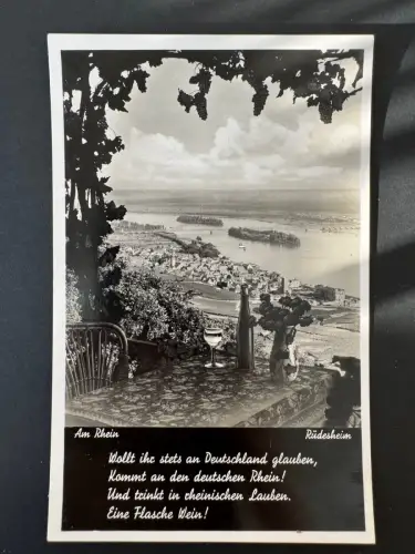 AK Foto  Rüdesheim am Rhein Weinlaube Spruchkarte (B1 143)