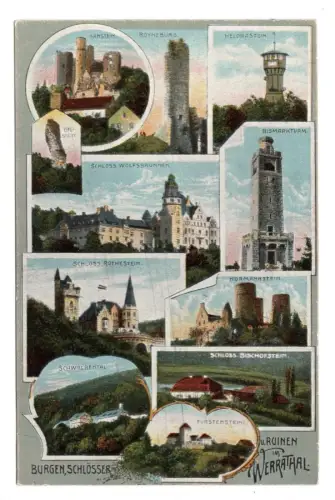 AK Werrathal -  Werra Hanstein Boyneburg Bismarckturm Rothestein - (B1 334)
