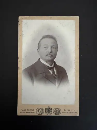 CdV Hans Brand Bayreuth Portrait Mann Kgl bayr Hofphotograph Antiquität