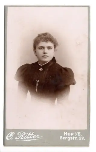 CDV Portrait junge hübsche Frau Oskar Ritter Hof i/B. ca. 1898 Foto photo Bayern