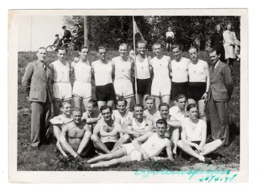 Fußballmannschaft Foto Männer 1948 Zollenspieker (wahrsch.) Sportverein Vintage