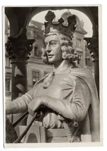 AK Goldener Reiter - Magdeburg - Alter Markt - Kaiser Otto - RPPC 1930er -B1 329