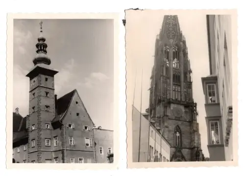 2x Original Fotos Landhaus Klagenfurt & Freiburger Münster 1950er Architektur