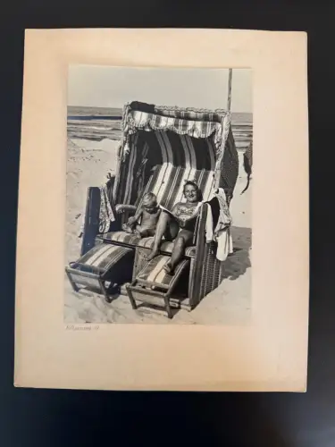 Original Foto Kölpinsee Usedom – Strandkorb – Sommer 1939 (17,8 x 13 cm)