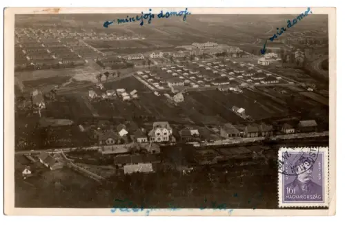 AK Felsőgalla Ungarn 1940er Luftaufnahme – gelaufen Halle / Saale - (B1 099)