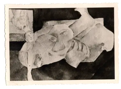 Vintage Foto moderne Collage Relief Gesicht 1950er (F1 046)