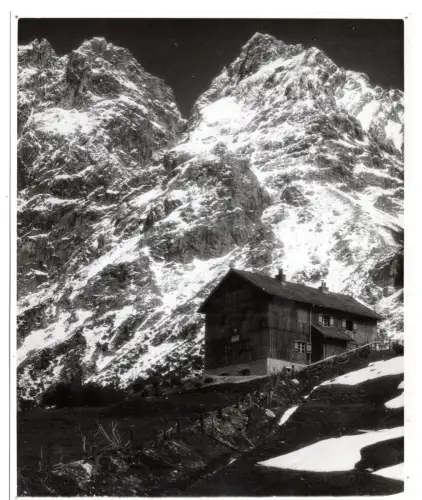 Fotografie Georg Fiedler vermutlich Karwendel Alpen Hütte ca. 1930