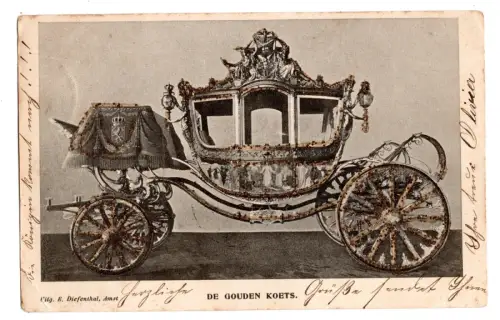 AK De Gouden Koets Amsterdam Prunkkutsche Niederlande gelaufen Willmars  (B2164)