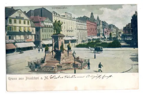 AK Frankfurt am Main Goetheplatz Gruss aus Frankfurt a.M. Litho (B2245)
