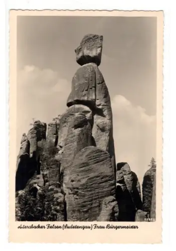 AK Adersbach Sudetengau Teplice Tschechien Felsen Frau Bürgermeister 1940 B2030