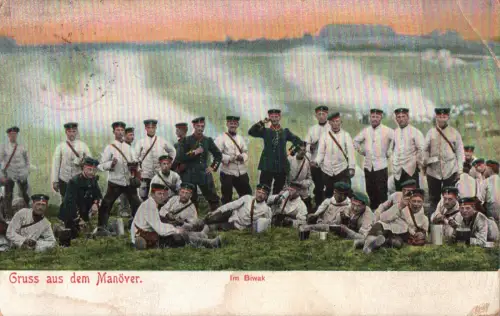 AK Gruss Manöver Biwak Soldaten Saint-Avold, Frankreich Sanct Avold (M1183)