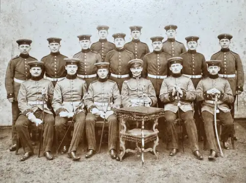 Militärfoto 1907 Soldaten 5. Batterie Feldartillerie Magdeburg Regiment Nr. 4