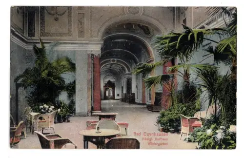 AK Bad Oeynhausen Königl. Kurhaus Wintergarten koloriert gelaufen  (B2243)