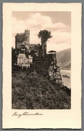 AK Foto Burg Rheinstein Mittelrhein ungelaufen Vintage (B2037)