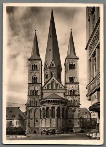 AK Bonn Münster Echtfoto Ansichtskarte ungelaufen Kirche Dom Vintage (K2088)
