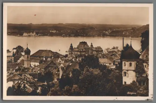 AK Bregenz Bodensee Panorama Österreich gelaufen Halle 1939  (K1003)