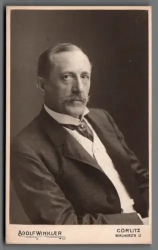 CDV Foto Herr Schnurrbart Anzug Görlitz um 1910 Atelier Winkler C2168