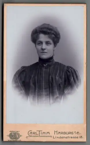 CDV Foto junge Dame Portrait Harburg Elbe um 1900 Atelier Timm C2170
