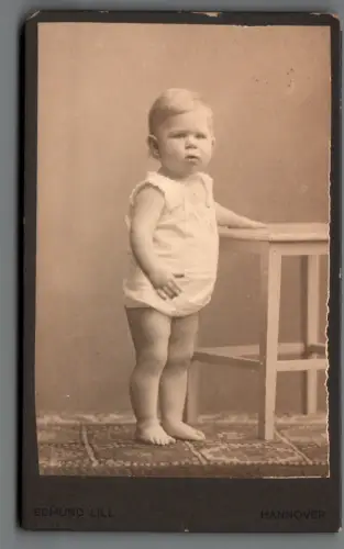 CDV Foto Kleinkind Baby Kinderportrait Hannover um 1910 Atelier Lill C2175