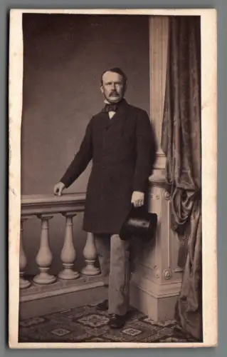 Frühe CDV Foto Herr Zylinder Hamburg um 1870 Atelier H. F.  Plate C2181