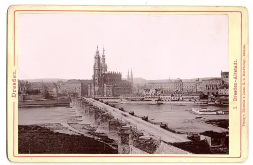 Fotografie Verlag v. Römmler & Jonas, Dresden,  Elbbrücke und Hofkirche  (83)