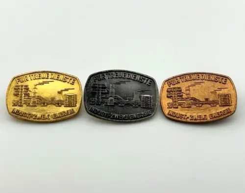 DDR Abzeichen Für treue Dienste - Industriezweig Energie, Gold, Silber, Bronze