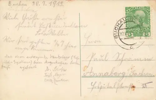 AK Buchau Bochov Totalansicht Kirche Böhmen 1913 gelaufen Postkarte