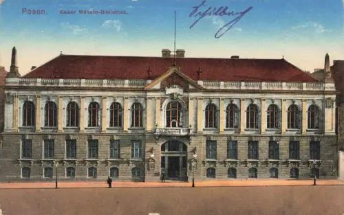 AK Posen Kaiser Wilhelm Bibliothek Posen 1915 gelaufen Postkarte