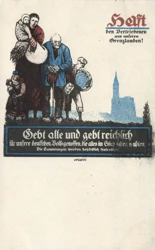 AK 1.WK Flüchtlingsfürsorge Gebt alle und gebt reichlich Patriotika Postkarte