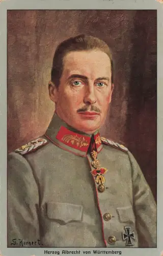AK 1.WK Herzog Albrecht von Württemberg Portrait 1916 gelaufen Patriotika