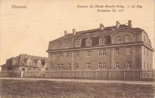 AK Chemnitz Kaserne 5. Inf.- Reg. Kronprinz No. 104 Sachsen 1914 Postkarte