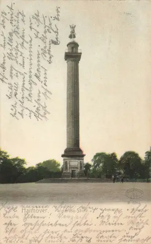 AK Hannover Waterloo-Säule Niedersachsen 1905 gelaufen Postkarte
