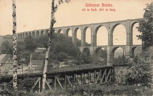 AK Lunzenau Göhrener Brücke Sachsen 1911 gelaufen Postkarte