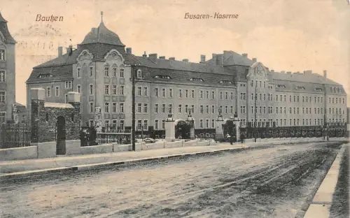 Husaren-Kaserne in Bautzen Sachsen Postkarte AK 1910