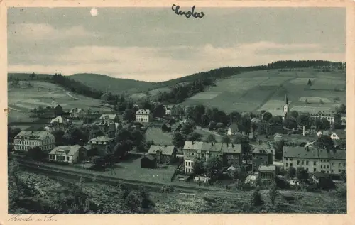AK Zwota Stadtansicht Sachsen Erzgebirge 1943 gelaufen Postkarte