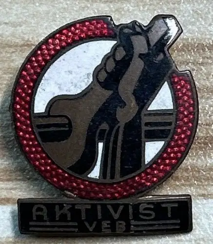 DDR Aktivistenabzeichen VEB Aktivist emailliert