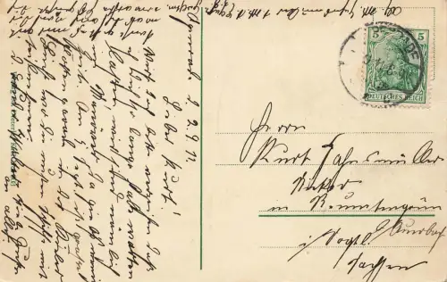 AK 1.WK S.M. Dockschiff Vulkan Kaiser Wilhelm Kanal 1911 gelaufen Patriotika