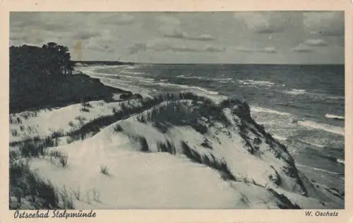 AK Stolpmünde Ustka Düne Strand Pommern gelaufen Postkarte